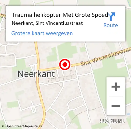 Locatie op kaart van de 112 melding: Trauma helikopter Met Grote Spoed Naar Neerkant, Sint Vincentiusstraat op 14 januari 2023 16:53