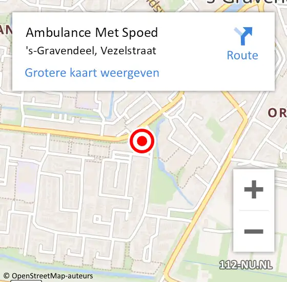 Locatie op kaart van de 112 melding: Ambulance Met Spoed Naar 's-Gravendeel, Vezelstraat op 14 januari 2023 18:26