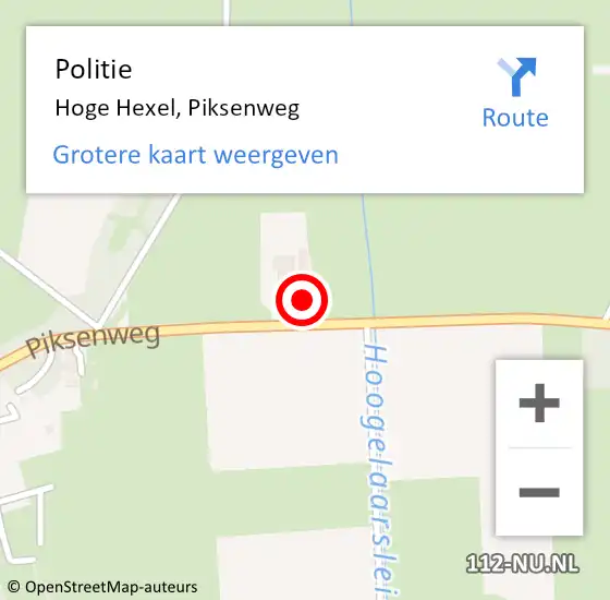 Locatie op kaart van de 112 melding: Politie Hoge Hexel, Piksenweg op 14 januari 2023 21:19