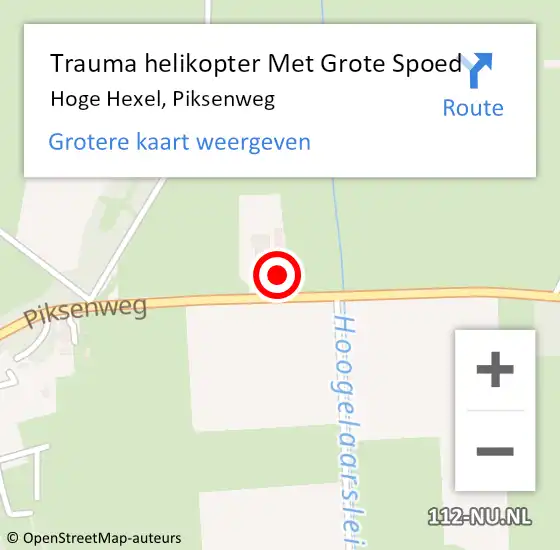 Locatie op kaart van de 112 melding: Trauma helikopter Met Grote Spoed Naar Hoge Hexel, Piksenweg op 14 januari 2023 21:23