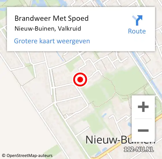 Locatie op kaart van de 112 melding: Brandweer Met Spoed Naar Nieuw-Buinen, Valkruid op 14 januari 2023 21:40