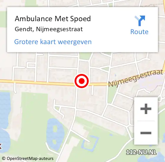 Locatie op kaart van de 112 melding: Ambulance Met Spoed Naar Gendt, Nijmeegsestraat op 15 januari 2023 07:24