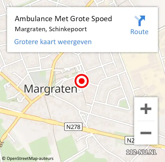 Locatie op kaart van de 112 melding: Ambulance Met Grote Spoed Naar Margraten, Schinkepoort op 15 januari 2023 10:55