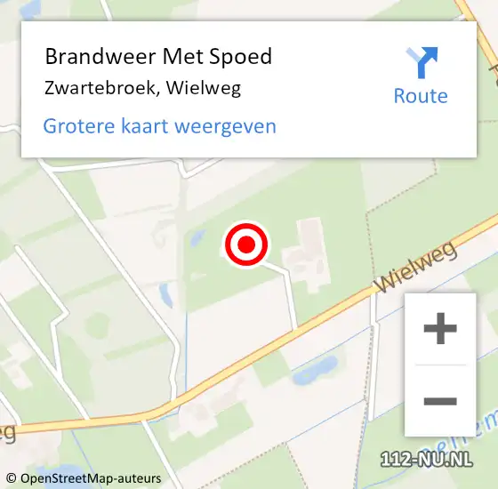 Locatie op kaart van de 112 melding: Brandweer Met Spoed Naar Zwartebroek, Wielweg op 15 januari 2023 12:50