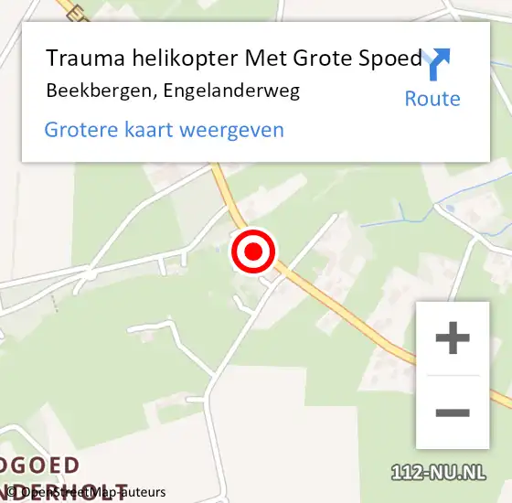Locatie op kaart van de 112 melding: Trauma helikopter Met Grote Spoed Naar Beekbergen, Engelanderweg op 16 januari 2023 17:12