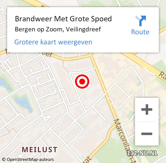 Locatie op kaart van de 112 melding: Brandweer Met Grote Spoed Naar Bergen op Zoom, Veilingdreef op 16 januari 2023 23:12