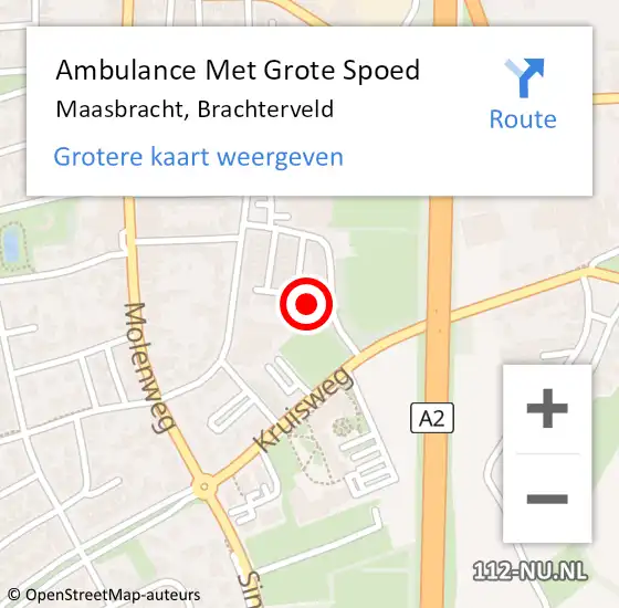 Locatie op kaart van de 112 melding: Ambulance Met Grote Spoed Naar Maasbracht, Brachterveld op 17 januari 2023 08:19