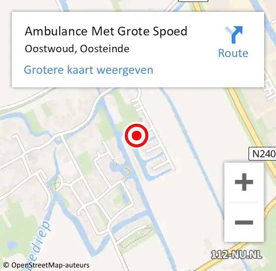 Locatie op kaart van de 112 melding: Ambulance Met Grote Spoed Naar Oostwoud, Oosteinde op 17 januari 2023 12:14