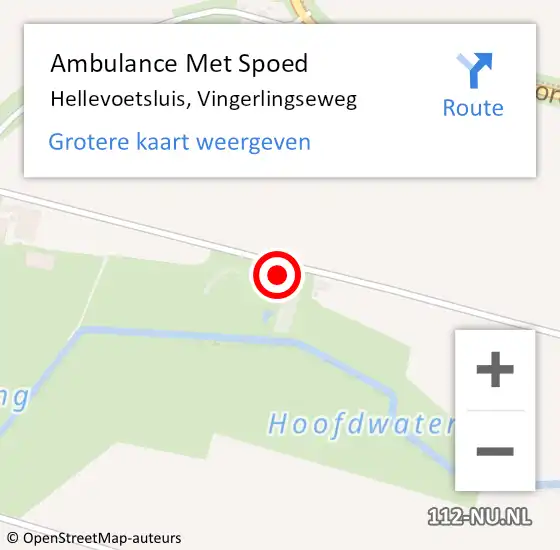 Locatie op kaart van de 112 melding: Ambulance Met Spoed Naar Hellevoetsluis, Vingerlingseweg op 17 januari 2023 13:57