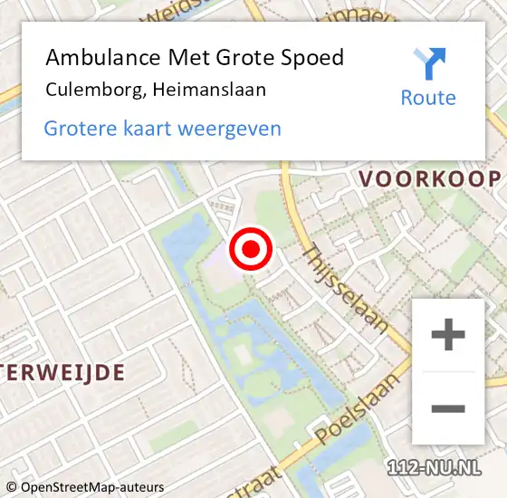 Locatie op kaart van de 112 melding: Ambulance Met Grote Spoed Naar Culemborg, Heimanslaan op 17 januari 2023 14:34