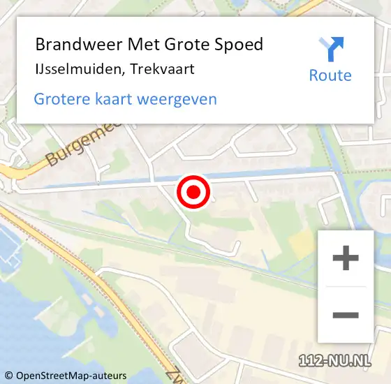 Locatie op kaart van de 112 melding: Brandweer Met Grote Spoed Naar IJsselmuiden, Trekvaart op 17 januari 2023 19:32