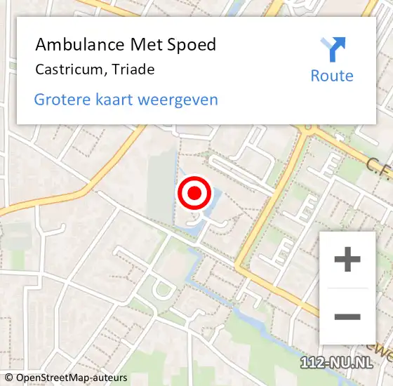 Locatie op kaart van de 112 melding: Ambulance Met Spoed Naar Castricum, Triade op 18 januari 2023 03:22