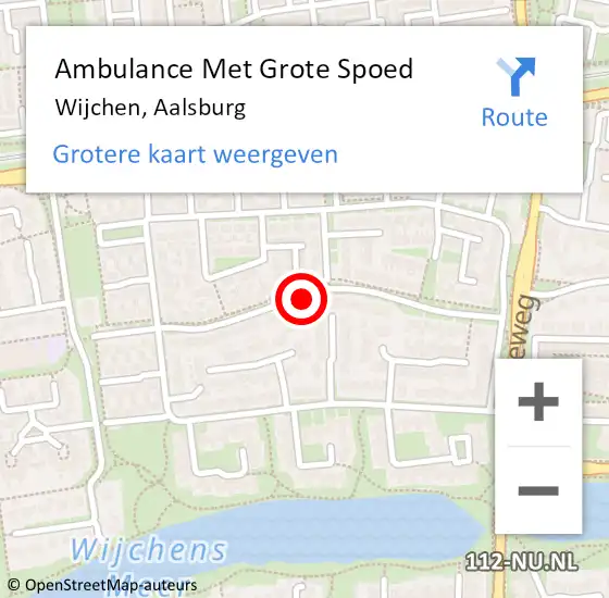 Locatie op kaart van de 112 melding: Ambulance Met Grote Spoed Naar Wijchen, Aalsburg op 18 januari 2023 09:27