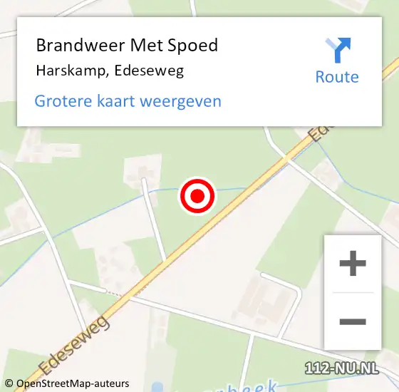 Locatie op kaart van de 112 melding: Brandweer Met Spoed Naar Harskamp, Edeseweg op 18 januari 2023 09:53