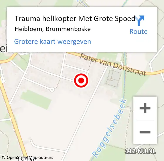 Locatie op kaart van de 112 melding: Trauma helikopter Met Grote Spoed Naar Heibloem, Brummenböske op 18 januari 2023 10:16