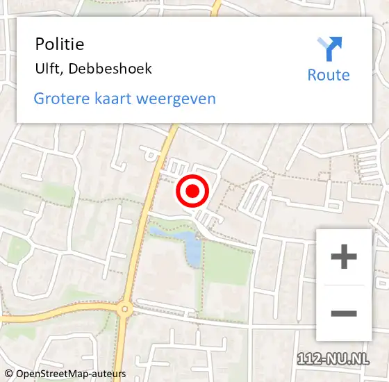 Locatie op kaart van de 112 melding: Politie Ulft, Debbeshoek op 18 januari 2023 10:52