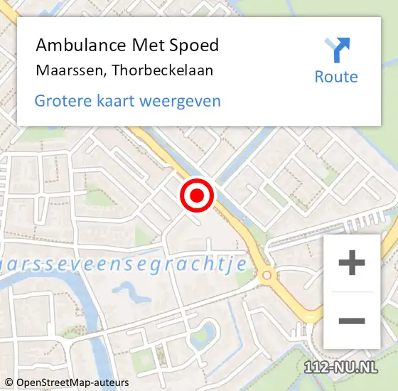 Locatie op kaart van de 112 melding: Ambulance Met Spoed Naar Maarssen, Thorbeckelaan op 12 augustus 2014 16:10