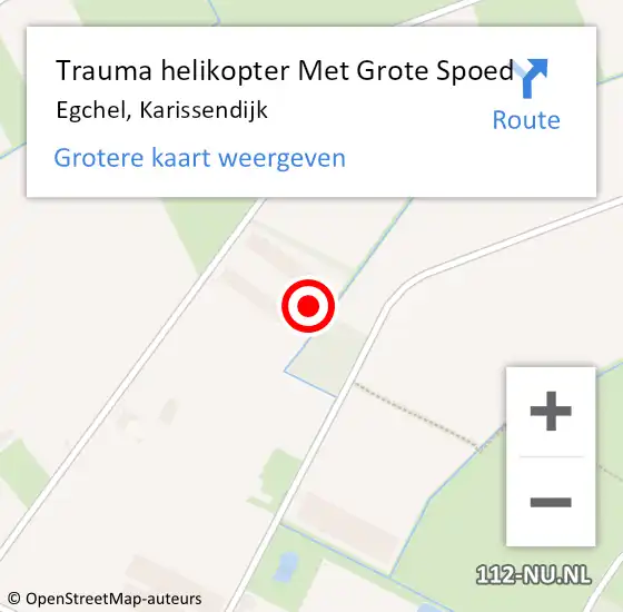 Locatie op kaart van de 112 melding: Trauma helikopter Met Grote Spoed Naar Egchel, Karissendijk op 19 januari 2023 07:02