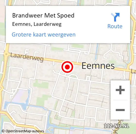Locatie op kaart van de 112 melding: Brandweer Met Spoed Naar Eemnes, Laarderweg op 19 januari 2023 09:56