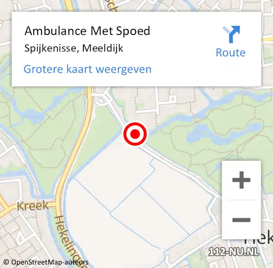 Locatie op kaart van de 112 melding: Ambulance Met Spoed Naar Spijkenisse, Meeldijk op 19 januari 2023 10:34