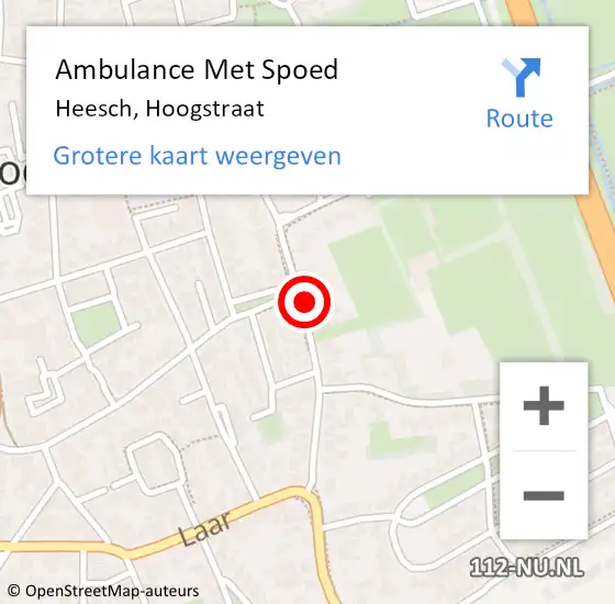 Locatie op kaart van de 112 melding: Ambulance Met Spoed Naar Heesch, Hoogstraat op 19 januari 2023 12:10