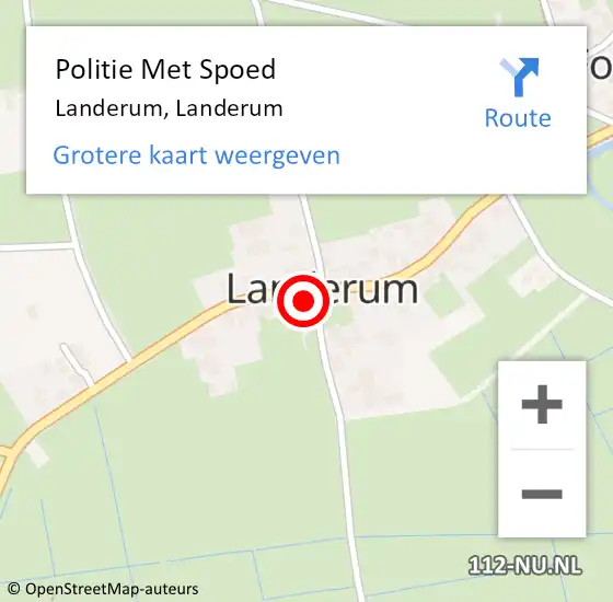 Locatie op kaart van de 112 melding: Politie Met Spoed Naar Landerum, Landerum op 19 januari 2023 12:29