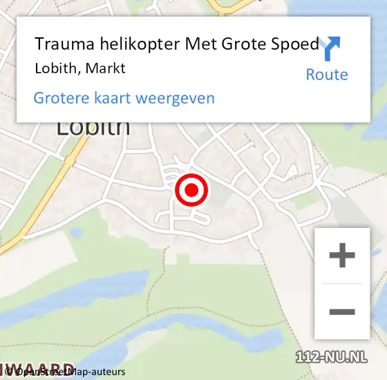 Locatie op kaart van de 112 melding: Trauma helikopter Met Grote Spoed Naar Lobith, Markt op 19 januari 2023 13:09