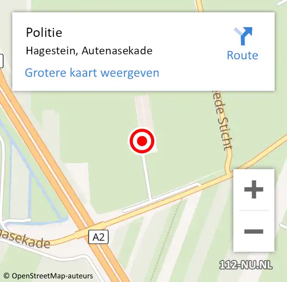 Locatie op kaart van de 112 melding: Politie Hagestein, Autenasekade op 19 januari 2023 14:52