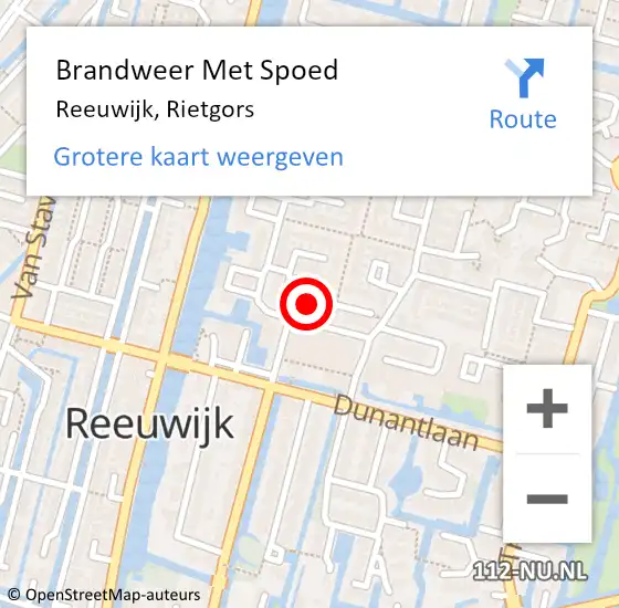 Locatie op kaart van de 112 melding: Brandweer Met Spoed Naar Reeuwijk, Rietgors op 19 januari 2023 20:48