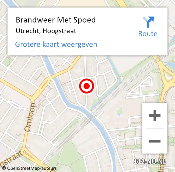 Locatie op kaart van de 112 melding: Brandweer Met Spoed Naar Utrecht, Hoogstraat op 20 januari 2023 08:23