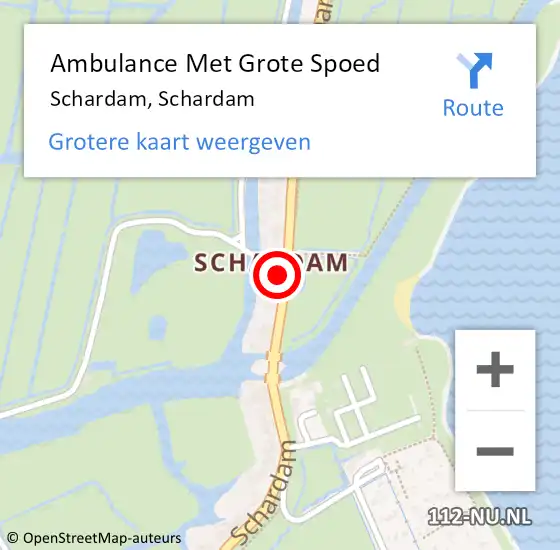Locatie op kaart van de 112 melding: Ambulance Met Grote Spoed Naar Schardam, Schardam op 20 januari 2023 08:38