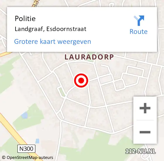 Locatie op kaart van de 112 melding: Politie Landgraaf, Esdoornstraat op 20 januari 2023 10:50