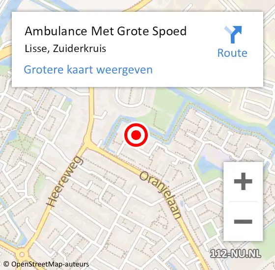 Locatie op kaart van de 112 melding: Ambulance Met Grote Spoed Naar Lisse, Zuiderkruis op 20 januari 2023 16:18