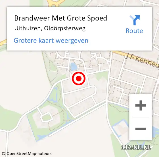 Locatie op kaart van de 112 melding: Brandweer Met Grote Spoed Naar Uithuizen, Oldörpsterweg op 20 januari 2023 16:26