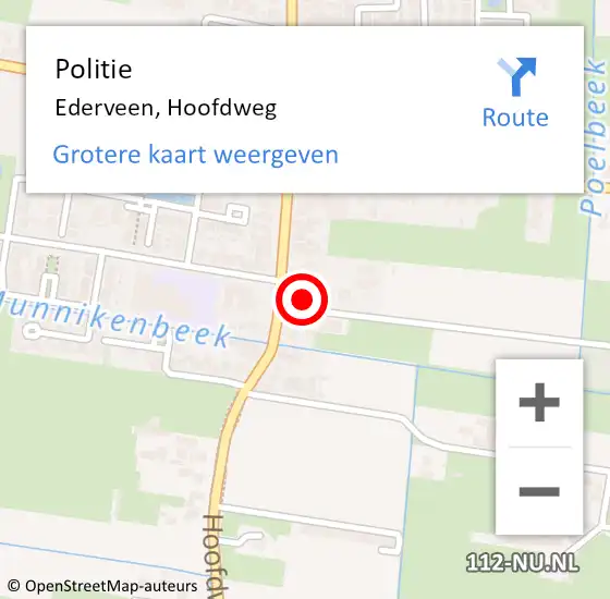 Locatie op kaart van de 112 melding: Politie Ederveen, Hoofdweg op 20 januari 2023 23:39