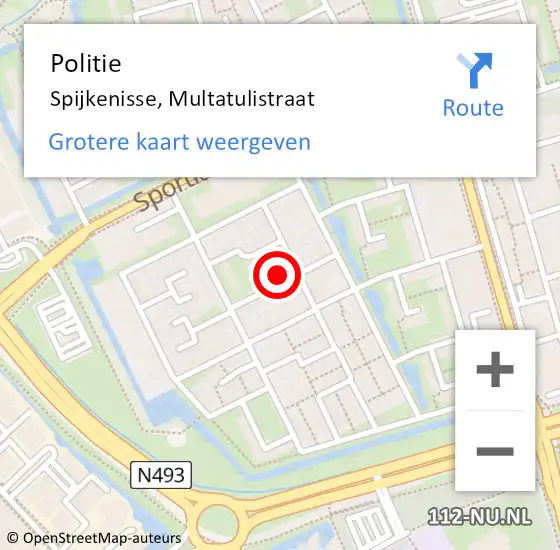 Locatie op kaart van de 112 melding: Politie Spijkenisse, Multatulistraat op 21 januari 2023 15:48