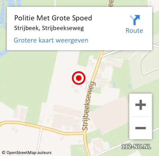 Locatie op kaart van de 112 melding: Politie Met Grote Spoed Naar Strijbeek, Strijbeekseweg op 22 januari 2023 01:25