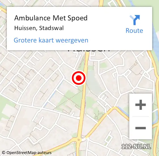 Locatie op kaart van de 112 melding: Ambulance Met Spoed Naar Huissen, Stadswal op 22 januari 2023 05:51