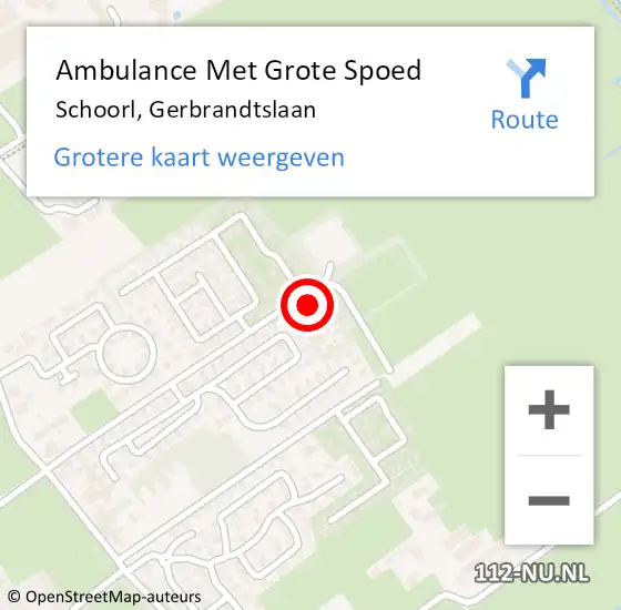 Locatie op kaart van de 112 melding: Ambulance Met Grote Spoed Naar Schoorl, Gerbrandtslaan op 22 januari 2023 08:54