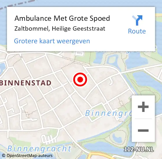 Locatie op kaart van de 112 melding: Ambulance Met Grote Spoed Naar Zaltbommel, Heilige Geeststraat op 22 januari 2023 15:30