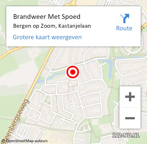Locatie op kaart van de 112 melding: Brandweer Met Spoed Naar Bergen op Zoom, Kastanjelaan op 22 januari 2023 18:20
