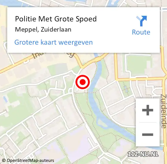 Locatie op kaart van de 112 melding: Politie Met Grote Spoed Naar Meppel, Zuiderlaan op 22 januari 2023 20:15