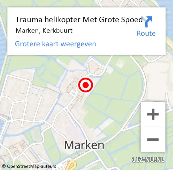 Locatie op kaart van de 112 melding: Trauma helikopter Met Grote Spoed Naar Marken, Kerkbuurt op 22 januari 2023 20:57