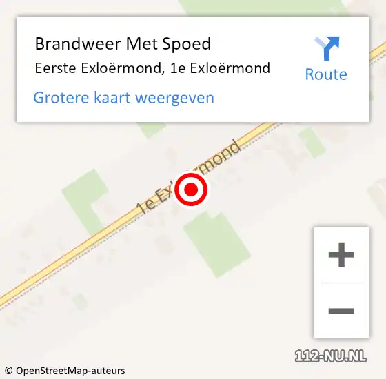 Locatie op kaart van de 112 melding: Brandweer Met Spoed Naar Eerste Exloërmond, 1e Exloërmond op 23 januari 2023 05:15