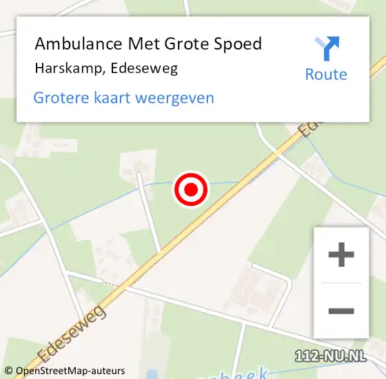 Locatie op kaart van de 112 melding: Ambulance Met Grote Spoed Naar Harskamp, Edeseweg op 23 januari 2023 09:14
