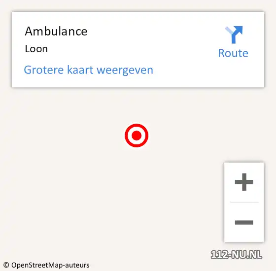 Locatie op kaart van de 112 melding: Ambulance Loon op 13 augustus 2014 08:21
