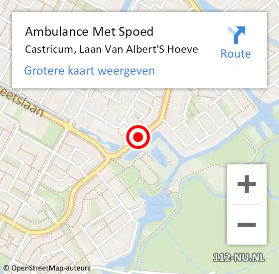 Locatie op kaart van de 112 melding: Ambulance Met Spoed Naar Castricum, Laan Van Albert'S Hoeve op 13 augustus 2014 08:25