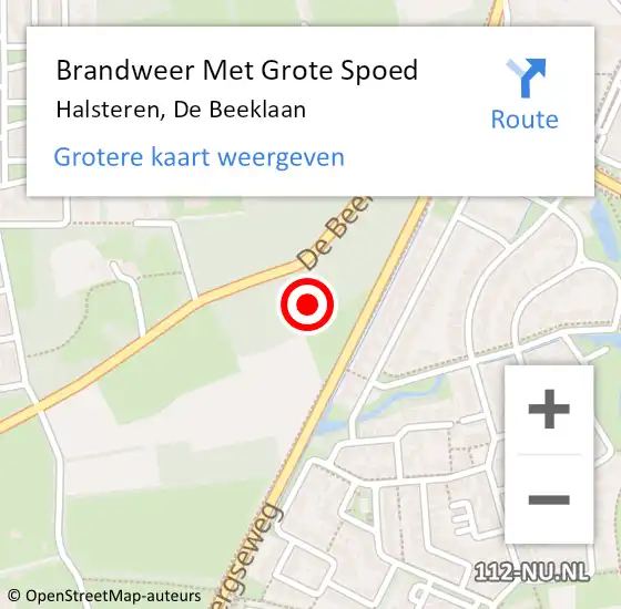 Locatie op kaart van de 112 melding: Brandweer Met Grote Spoed Naar Halsteren, De Beeklaan op 23 januari 2023 11:00