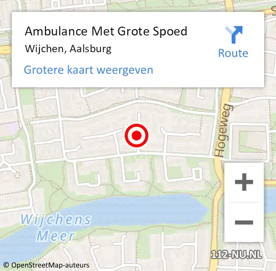 Locatie op kaart van de 112 melding: Ambulance Met Grote Spoed Naar Wijchen, Aalsburg op 23 januari 2023 11:28
