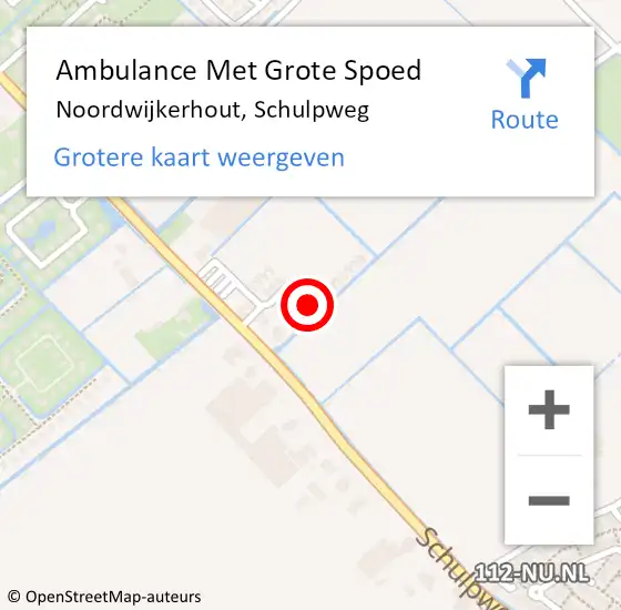 Locatie op kaart van de 112 melding: Ambulance Met Grote Spoed Naar Noordwijkerhout, Schulpweg op 23 januari 2023 12:20